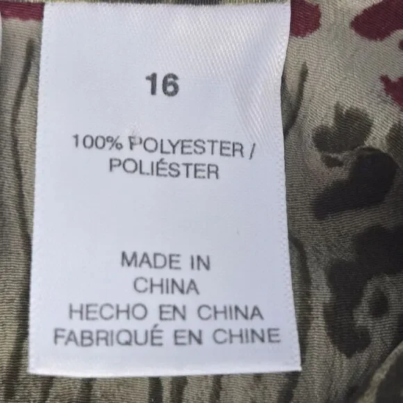 Alfred Dunner Womens 16 Multicolor Animal Print Short Sleeve Button Front Shirt‎ - Picture 5 of 5